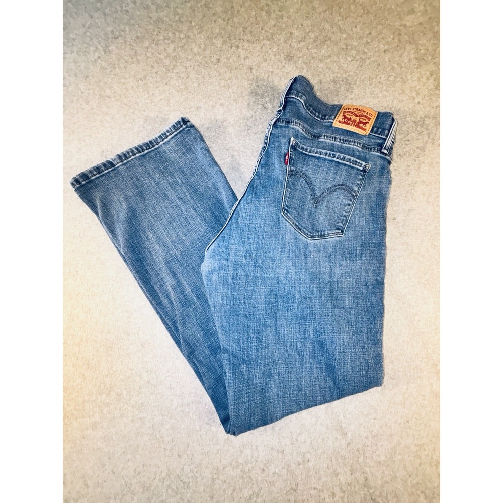 Levis Womens Curvy Bootcut Jeans W32 L32 Blue Stretch Denim 57970-0002